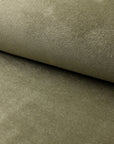 Green velvet upholstery fabric by the yard, rolled bolt view