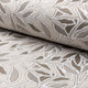 Cream botanical leaf jacquard upholstery fabric by the yard, rolled bolt view