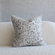Cream and gray botanical leaf jacquard throw pillow, 20-inch square