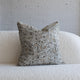 Sage green botanical leaf jacquard throw pillow, 20-inch square