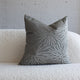 Silver gray sunburst jacquard throw pillow, 20-inch square