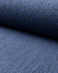 Blue chenille outdoor fabric by the yard, rolled bolt view