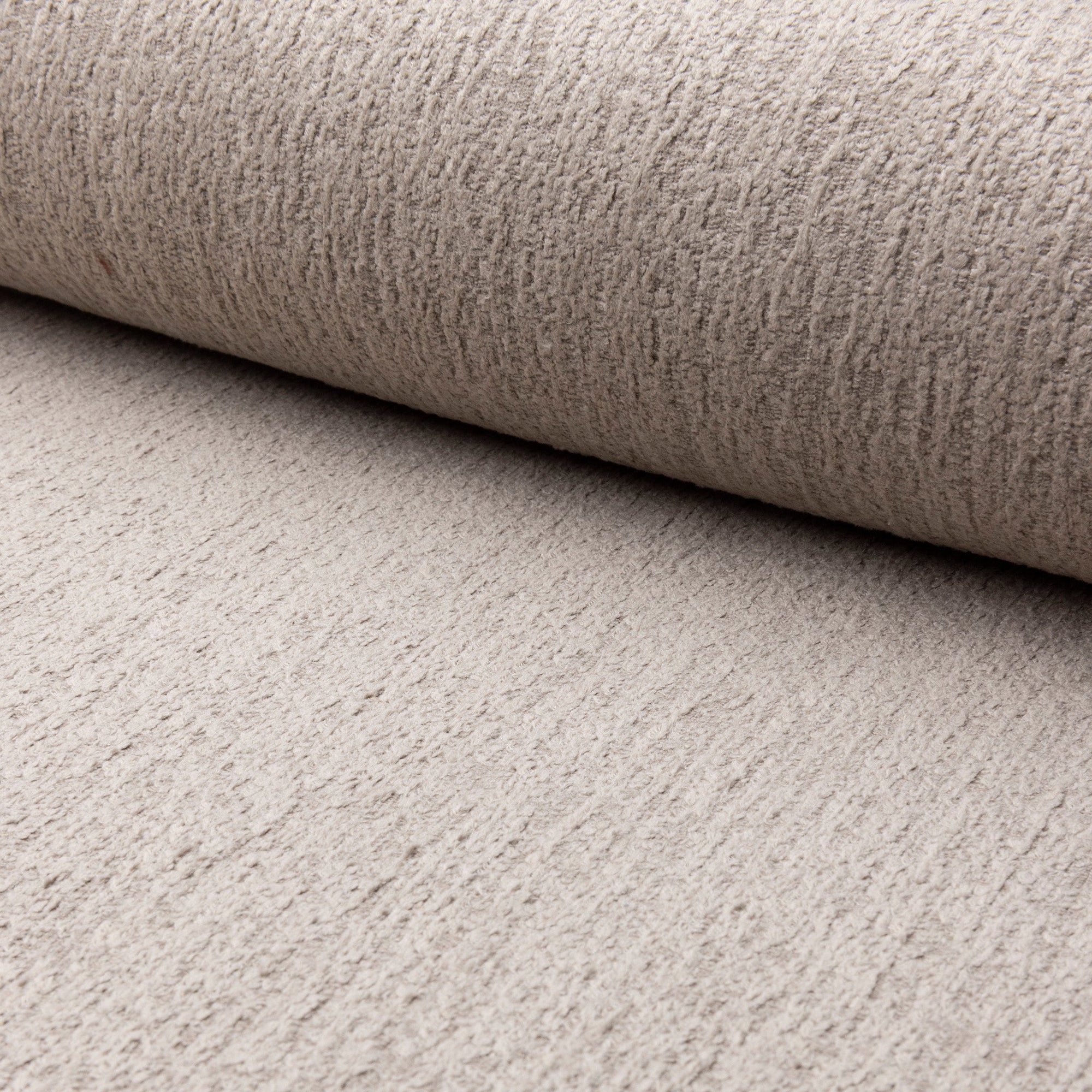 Gray chenille outdoor fabric by the yard, rolled bolt view