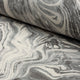 Gray and silver marbled abstract linen fabric by the yard, rolled bolt view