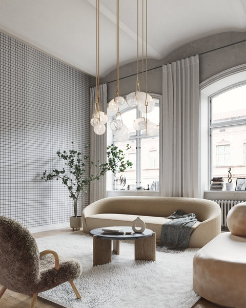 Grid - Small Thin White and Black Type II Commercial Wallcovering