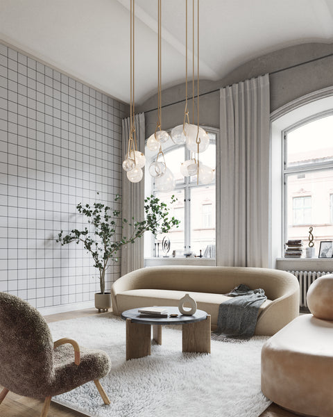 Grid - Large Thin White and Black Type II Commercial Wallcovering
