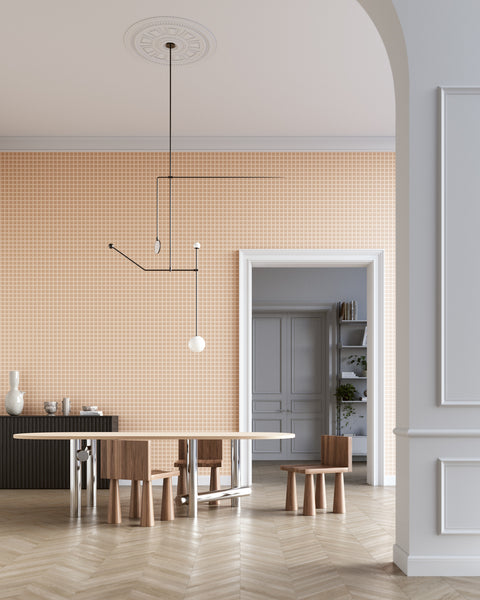 Grid - Small Bold Putty Type II Commercial Wallcovering