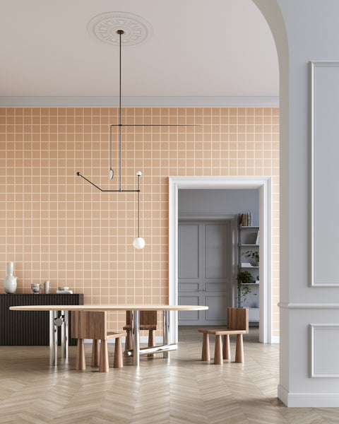 Grid - Large Bold Putty Type II Commercial Wallcovering