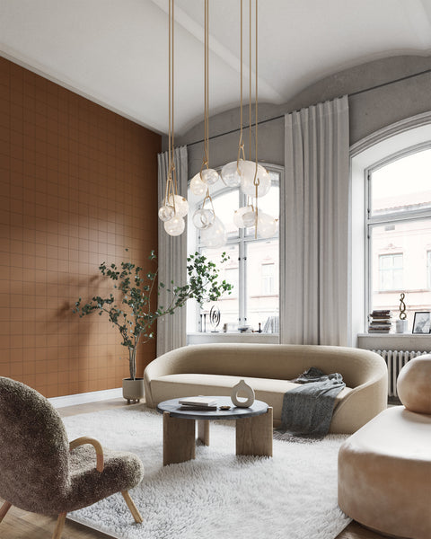 Grid - Large Thin Light Brown Type II Commercial Wallcovering