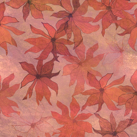 Red floral wallpaper pattern