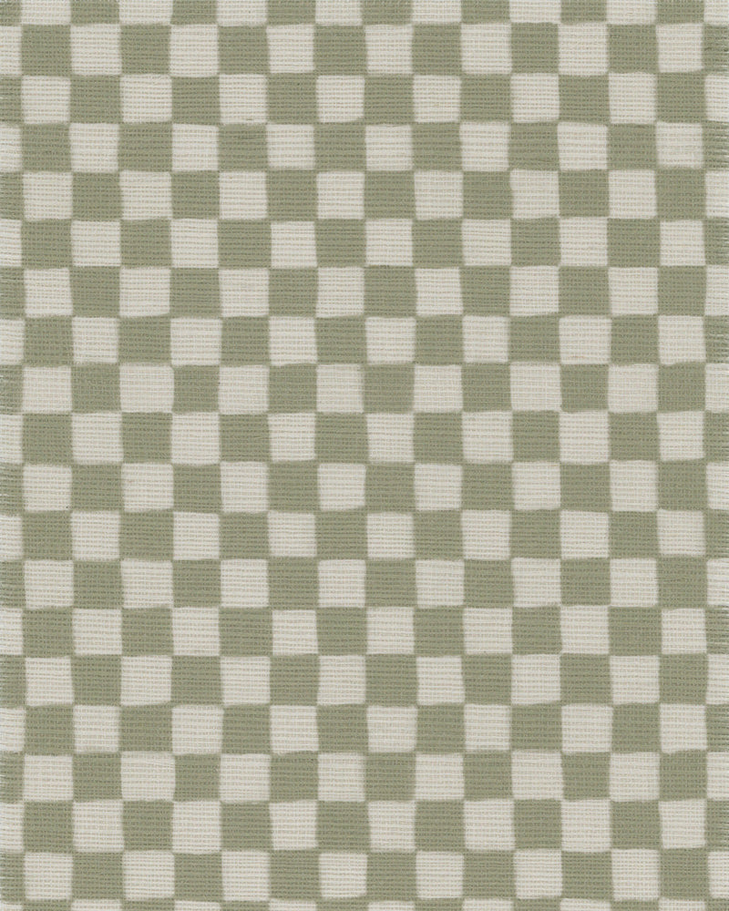 Grasscloth Checker Olivine Wallpaper Sample Crop