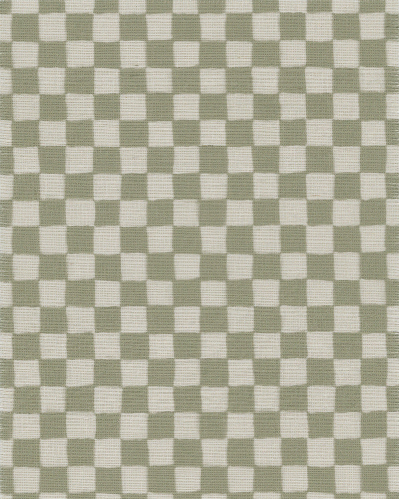 Checker Grasscloth Wallpaper - Hand-Drawn Design with Nostalgic Colors