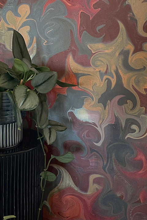Marbled Ink - Vintage Type II Commercial Wallcovering